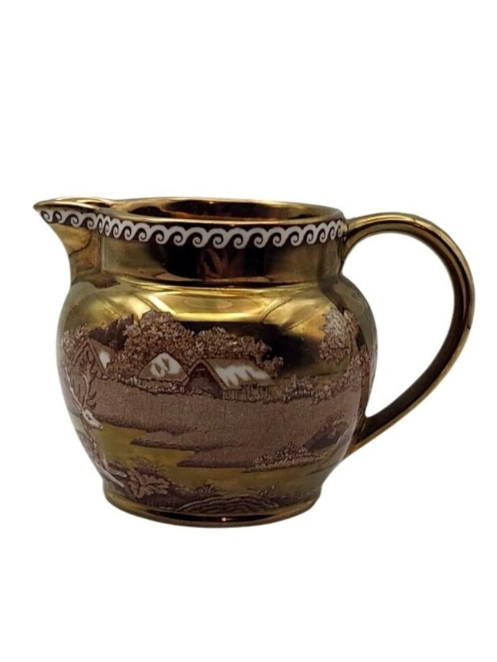 Wedgwood Copper Luster Creamer Fallow Deer Etruria & Barlaston England Vintage - Picture 3 of 9